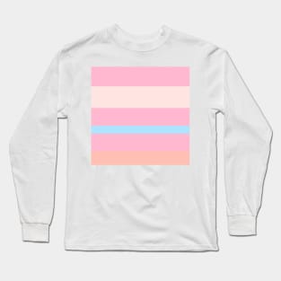 A fine consistency of Fresh Air, Cornflower Blue, Baby Pink, Very Light Pink and Pale Rose stripes. Long Sleeve T-Shirt